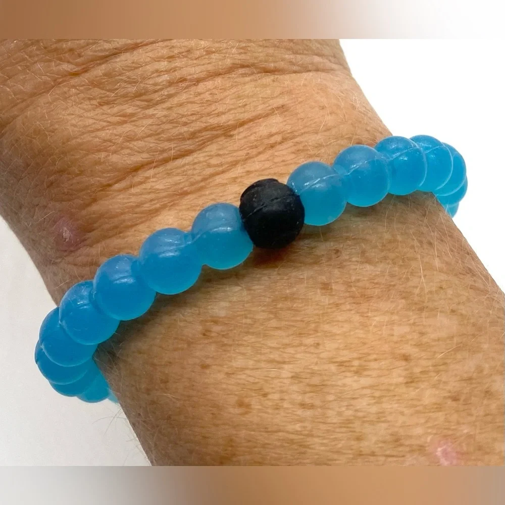LOKAI Medium Translucent Blue Water Cause Bangle Bracelet Boho Y2K Summer Beach - Picture 5 of 6